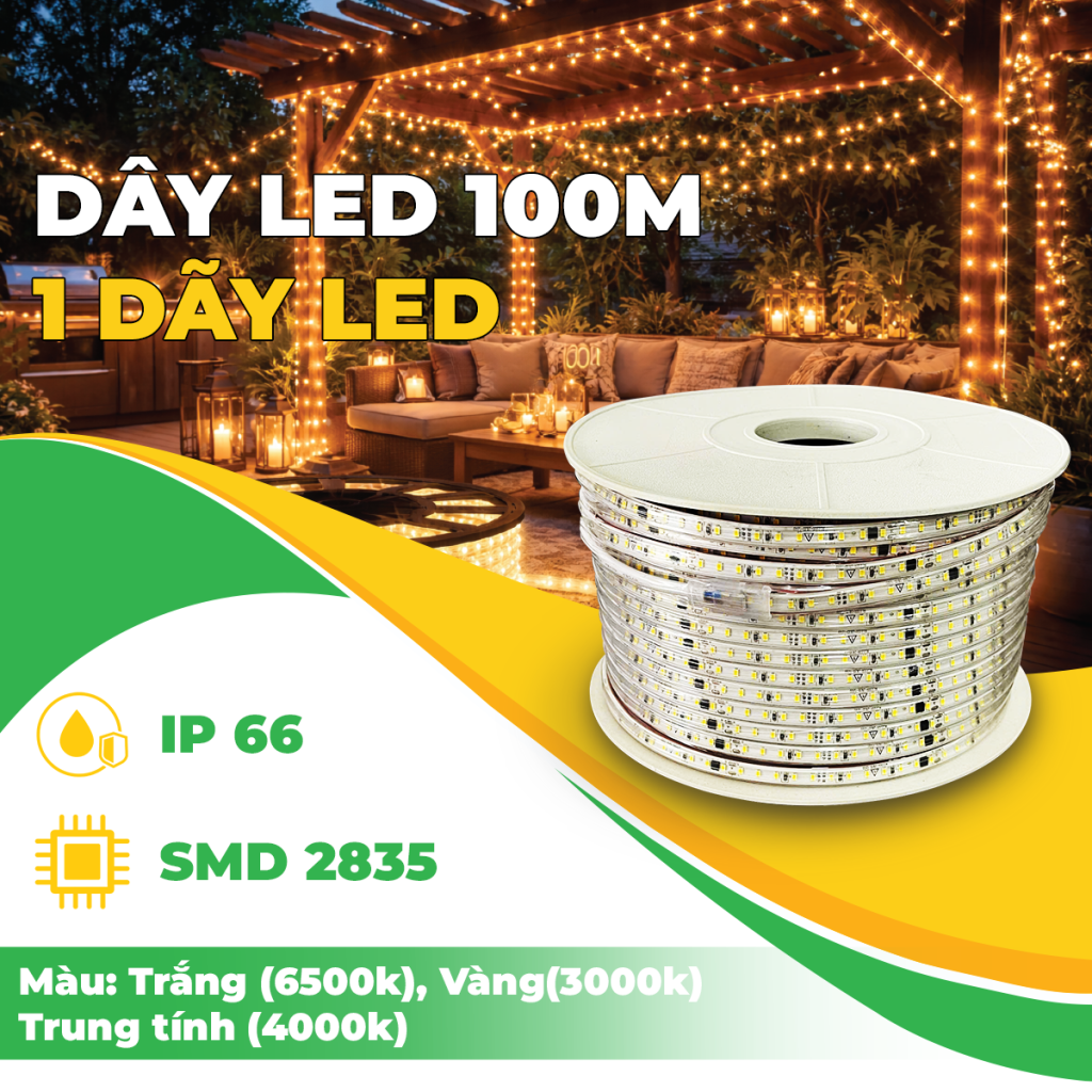 LED 100M – 1 DÃY LED