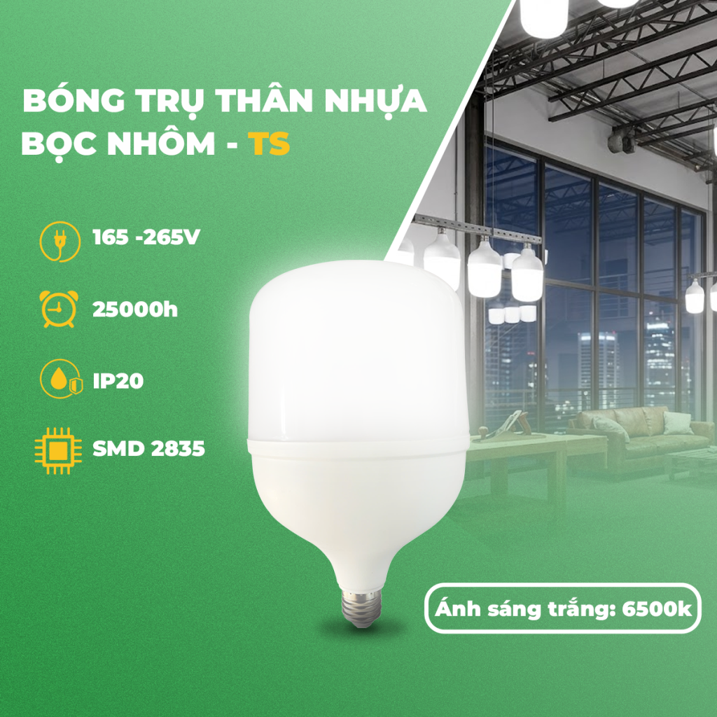 BÓNG TRỤ NHỰA BỘC NHÔM – TS