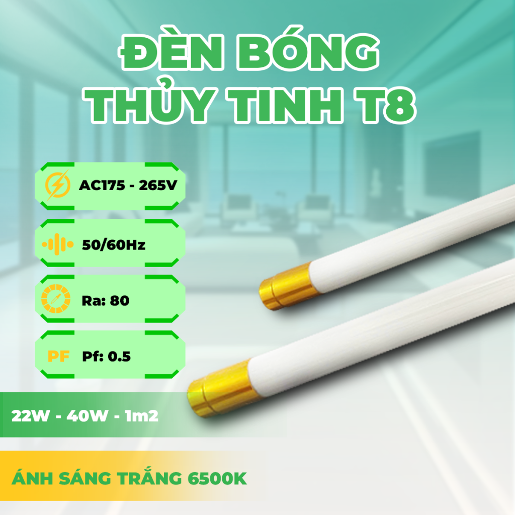 BÓNG THỦY TINH T8 – ĐẦU NHÔM VÀNG
