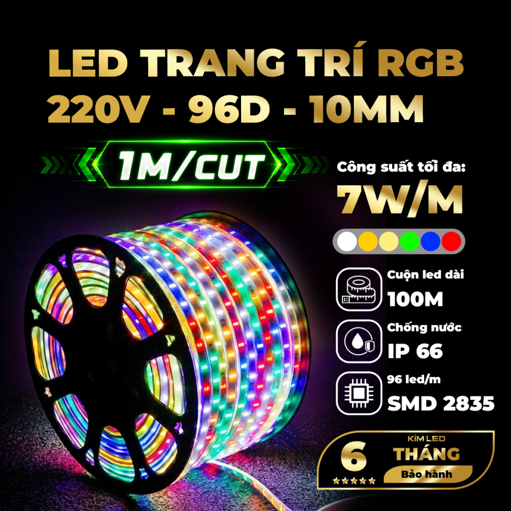 LED TRANG TRÍ RGB – 220V – 96D